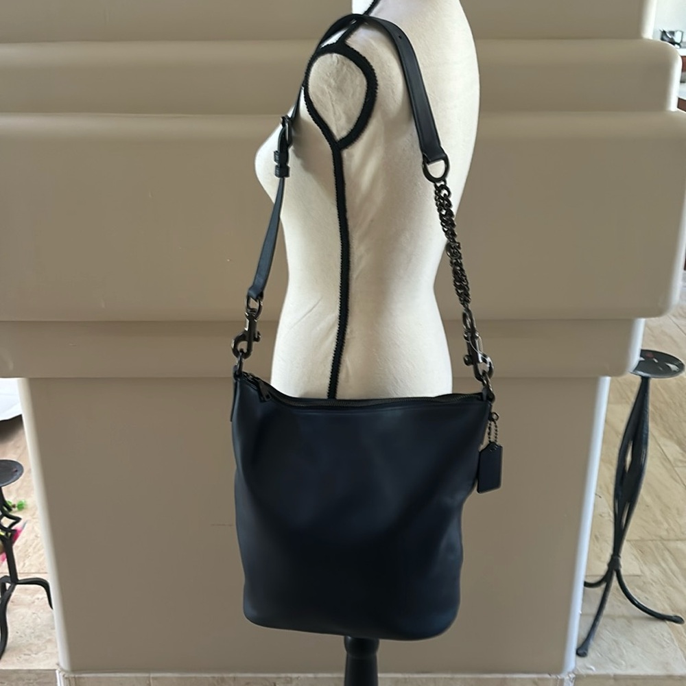 Coach Signature Chain Duffel Bag. Navy/Gunmetal. NWT.